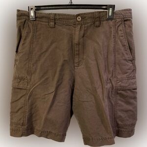 ISLAND SHORES Men’s Brown Linen/Cotton size 38  6-pocket shorts. Very good shape
